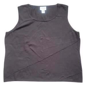 Oscar de la Renta Dark Brown Tank Top